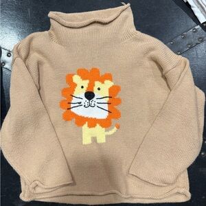 Claver Tan Lion Roll neck Sweater